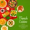 French cuisine menu cover, France restaurant food