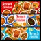 French cuisine restaurant food vector banners