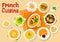 French cuisine soups and snack dishes icon