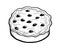 French dessert clafoutis. Doodle style vector illustration on white background