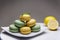 French dessert. Lime and lemon macaroons.