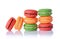 French dessert. Sweet multicolored macaroons or macarons