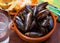 French dish - mussels with onion sauce