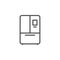 French door refrigerator line outline icon