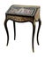 French Ebonized Ladies Bureau Secretary Desk with Brass Inlay