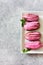 French ecliars with fruit pink glaze