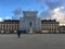 French Ecole Militaire with center section under construction, at sunset, Paris, France