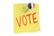 French election concept. Vote text on a sticky note pinned push