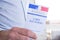 French Electoral Card Closeup, Presidential and Legislative Elections Concept