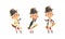 French Emperor Napoleon Bonaparte Set, Funny Historical Character in Military Uniform with Different Emotions Cartoon