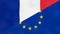 French and Europe flag. Brexit concept of France leaving European Union