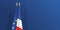 French and European flag on blue background