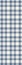 French farmhouse blue plaid check seamless vertical border pattern. Rustic tonal country kitchen gingham fabric effect