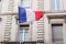 French flag city hall in bordeaux town France