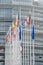 The French Flag flies at half-mast in front of the European Parl