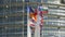 French flag half mast waving in tribute to UK Manchester attack