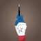 French flag hand holding up pen