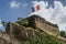 French flag on a top of Fort Saint Louis in Fort-de-France, Mart