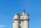 French flag waving on top of the Vincennes castle dungeon near Paris, France