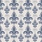 French fleur de lis royal lily seamless pattern. Farmhouse cottage background. Lilies lys flower flourish motif allover