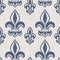 French fleur de lis royal lily seamless pattern. Farmhouse cottage background. Lilies lys flower flourish motif allover