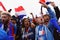 French football fans singing at Saint Petersburg stadium during FIFA World Cup Russia 2018