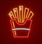 French-fried potatoes in paper cup neon icon