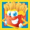 French fries cartoon grinning with frame