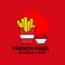 French fries and chili sauce fast food logo design vector template icon modern