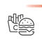 French fries or chips and burger line icon