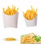 French fries in different portions