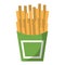 French fries fast food cartoon isolated