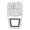 French fries fast food cartoon isolated in black and white
