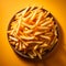 French fries, fast food plate, quick snack, junk food - AI generated image