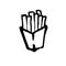 French fries grunge icon. Potato free brush ink vector illustration.