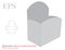 French Fries Holder template, vector with die cut / laser cutting lines. White, clear, blank, isolated holder mock up