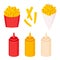 French fries illustration set