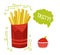 French fries ketchup tomato sauce Fast food vector
