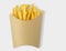 French fries in kraft blank paper box isolated on white background with clipping path.