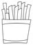 French fries outline icon. Vector sketch illustration. Coloring book for children