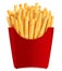 French fries in popular red box