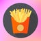 French fries potatoe flat vector