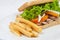 French fries with sandwich tuna