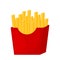French Fries Vector Fast Food Icon Clipart Cartoon Animated Illustration in White Background