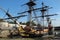 The French frigate Hermione, a reproduction of the 1779 original