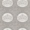 French grey crown motif seamless pattern. Tonal country cottage style abstract motif background. Simple vintage rustic