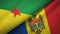 French Guiana and Moldova two flags textile cloth, fabric texture