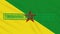 French Guiana swaying flag with green stamp of freedom from coronavirus, loop