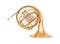 French horn on white background