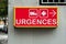 french hospital emergency entry sign with text in fre